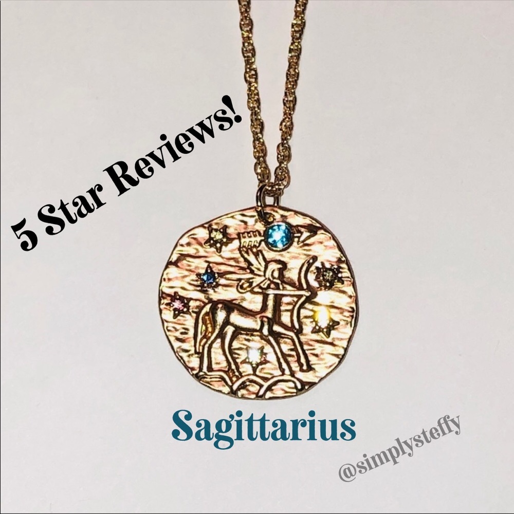 SAGITTARIUS Swarovski Zodiac Pendant Necklace NEW - Picture 1 of 8